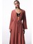 Kiremit Rengi Olivia Crinckle Uzun Kol Oversize Kimono 4