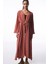 Kiremit Rengi Olivia Crinckle Uzun Kol Oversize Kimono 5