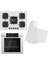 Steamart-Fryart Serisi Beyaz Set (SS036 + QEP63CB +D078 ) - Emaye Izgara - 75 cm Ocak 1