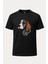 Gotik Desen Beagle Köpek Baskılı Unisex Bol Kalıp Bisiklet Yaka Tişört 1