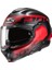 F100 Hetal MC1SF Çene Açılır Motosiklet Kaskı Mat Siyah Kırmızı 1