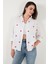 Pamuk ve Keten Karışımlı Regular Fit Kalp Baskılı Gömlek Bayan Gömlek 6779932 3