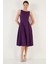 Bisiklet Yaka Regular Fit Cepli Pileli Midi Elbise Bayan Elbise 6051963 2