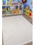 Yıkanabilir Kaymaz Taban Şönil Kilim Oturma Odası Salon Mutfak Çocuk Beyaz 5