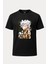 Luffy Gear5 Nika Baskılı Loose Fit Bisiklet Yaka Tişört 1