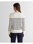 Kadın Krem Regular Fit Bisiklet Yaka Çizgili Kazak 4805320.113 2