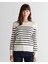 Kadın Krem Regular Fit Bisiklet Yaka Çizgili Kazak 4805320.113 4