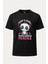 Just A Girl Panda Baskılı Loose Fit Bisiklet Yaka Unisex Tişört Siyah 1