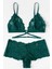 Kadın Yeşil Özel Şık Sütyen Külot Takımı 3