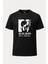 Shounen Anti Social Anime Baskılı Loose Fit Bisiklet Yaka Unisex Tişört Siyah 1