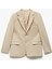 Yeni Sezon Düğmeli Cepli Viskon Karışımlı Pike Kumaş Mono Yaka Slim Fit Blazer Ceket 3