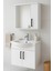 Lacrime 65 cm Beyaz Renkli Mdf, Oval Seramik Lavabolu, Alt ve Üst Dolaplı, Üst Dolap Aynalı, Banyo Dolabı Takımı 3