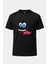 Deli Smile Emoji Baskılı Loose Fit Bisiklet Yaka Unisex Tişört 1