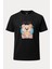 Renkli Sevimli Ayı Baskılı Loose Fit Bisiklet Yaka Unisex Tişört 1