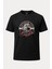 Jefferson Eagle Kartal Baskılı Loose Fit Bisiklet Yaka Unisex Tişört Siyah 1