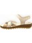 Kadın Hakiki Deri Beyaz Bantlı Sandalet Beyaz - 38 4