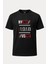 Nyc Usa Yazılı Baskılı Loose Fit Bisiklet Yaka Unisex Siyah Tişört 1