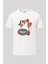Japon Ikonik Ayı Noddle Baskılı Loose Fit Bisiklet Yaka Unisex Tişört 1