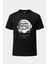 Astronot Kedi Astrocat Baskılı Loose Fit Bisiklet Yaka Unisex Tişört Siyah 1