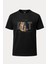 Tembel ve Mutlu Kedi Baskılı Loose Fit Bisiklet Yaka Unisex Tişört 1