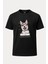 Sevimli Köpek Husky Baskılı Loose Fit Bisiklet Yaka Unisex Tişört 1