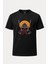 Samuray ve Katana Baskılı Loose Fit Bisiklet Yaka Unisex Tişört 1