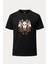 Kitsune Japon Baskılı Loose Fit Bisiklet Yaka Unisex Tişört 1