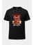 Slam Dunk Baskılı Loose Fit Bisiklet Yaka Unisex Tişört Anime Manga Siyah 1