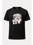 Sailor Moon Baskılı Loose Fit Bisiklet Yaka Unisex Tişört Anime Manga Siyah 1