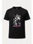 Himeno Chainsaw Man Baskılı Loose Fit Bisiklet Yaka Unisex Tişört Anime Manga Siyah 1