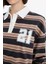 Yeni Sezon Coool Loose Fit Çizgili Polo Yaka Sweatshirt 5