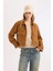 Yeni Sezon Coool Crop Dik Yaka Fermuarlı Cepli Gabardin Ceket 5