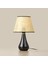 Luce Konik Seramik Abajur - Siyah / Krem - 37X20X20 cm 2