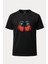Boks Eldiveni Baskılı Loose Fit Bisiklet Yaka Unisex Tişört 1