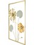 Gerbera Metal Tablo - Altın / Gri - 40X60 cm 2