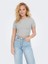 15311891 Likralı Fitilli Crop Kadın T-Shirt Gri 2