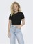 15311891 Likralı Fitilli Crop Kadın T-Shirt Siyah 1