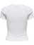 15339774 Likralı Fitilli Slim Fit Kadın T-Shirt Beyaz 2