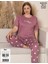 Charme Kadın Büyük Beden Bisiklet Yaka Milan Likralı Kısa Kol Pijama Takımı K601/242 - 1 Adet 3
