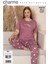 Charme Kadın Büyük Beden Bisiklet Yaka Milan Likralı Kısa Kol Pijama Takımı K601/242 - 1 Adet 4