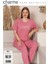 Charme Kadın Büyük Beden Bisiklet Yaka Milan Likralı Kısa Kol Pijama Takımı K601/246 - 1 Adet 4
