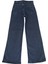 Fistan Store Kadın Koyu Mavi Yüksek Bel Rahat Kesim Ispanyol Paça Jean Pantolon 4
