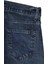 Fistan Store Kadın Koyu Mavi Yüksek Bel Rahat Kesim Ispanyol Paça Jean Pantolon 5