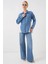 Sırt Detaylı Kot Gömlek 20305 - Mavi 2