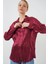 Kırışık Saten Gömlek 20316 - Bordo 1