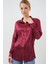 Kırışık Saten Gömlek 20316 - Bordo 3