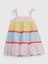 Kız Bebek Beyaz Askılı Colorblock Elbise 1
