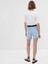 Kadın Açık Mavi 6" High Rise Cheeky Midi Denim Washwell™ Şort 4