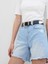 Kadın Açık Mavi 6" High Rise Cheeky Midi Denim Washwell™ Şort 5