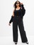 Kadın Siyah High Rise Stride Wide-Leg Jean Pantolon 1